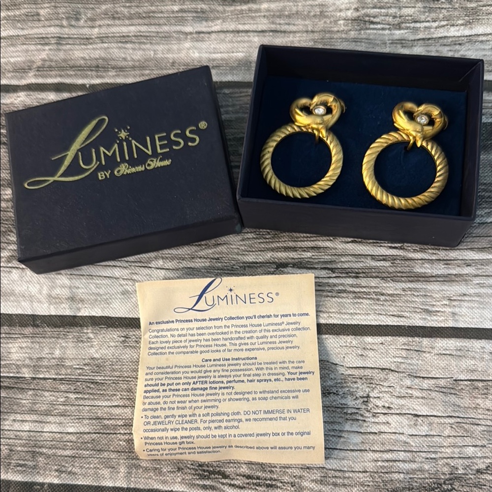 Luminess Twisted Gold Hoop Earrings